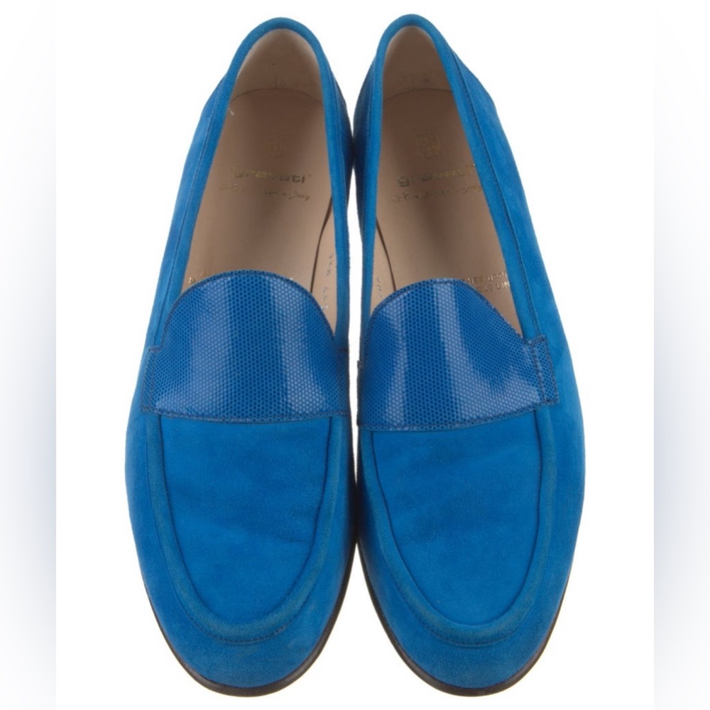 SALE Rare Gravati Italian Royal Blue Suede Loafers